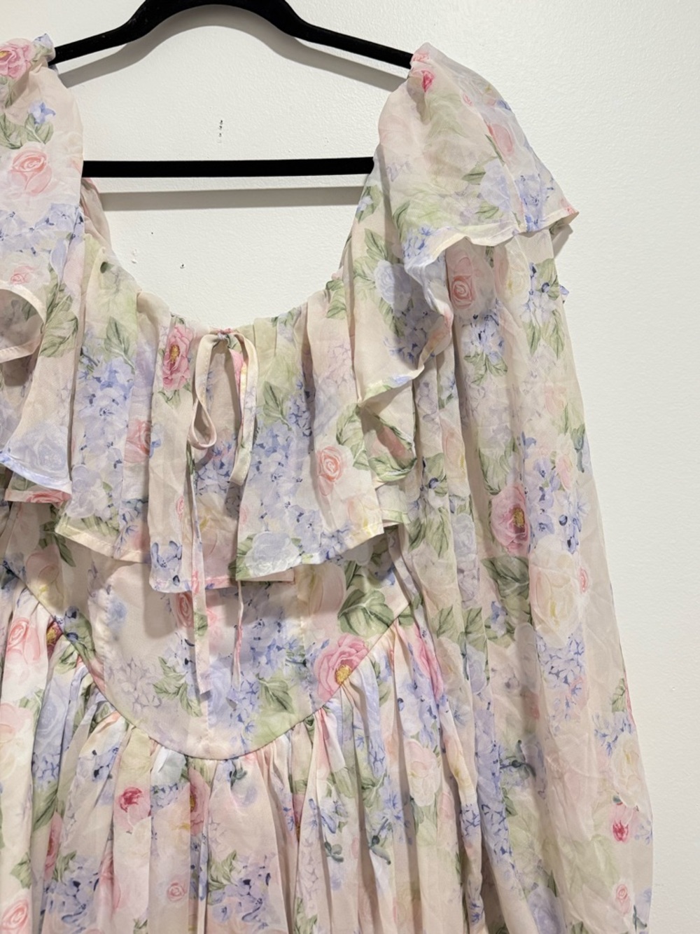 Floral Ruffle Off-Shoulder Mini Dress - Picture 5 of 11